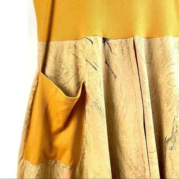 Renee Bolden Handmade Mustard Yellow Tank Tunic Dress Split Front Opening Sz XXL - Picture 3 of 10